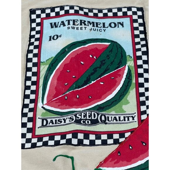 handmade apron watermelon brown red over neck back tie  one size READ - Picture 2 of 7